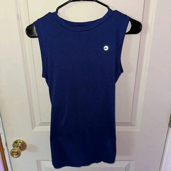 Vineyard Vines Women’s Keyhole Back Performance Tank Top in Deep Bay Sz XS - Picture 3 of 7